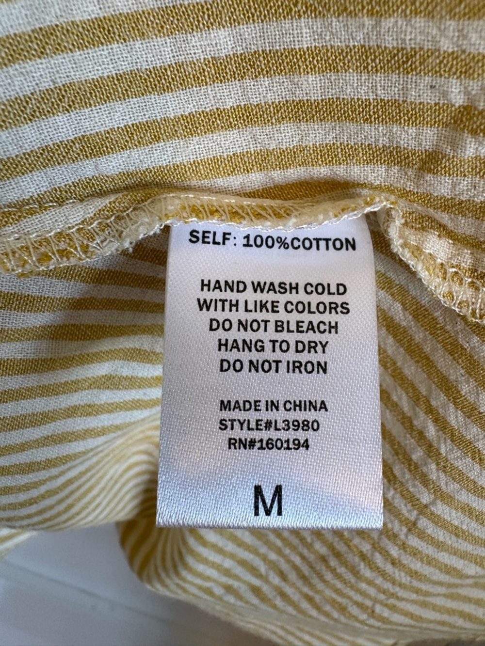 By Together Cream Striped Ruffle Button-Front Tank Medium - Picture 4 of 7